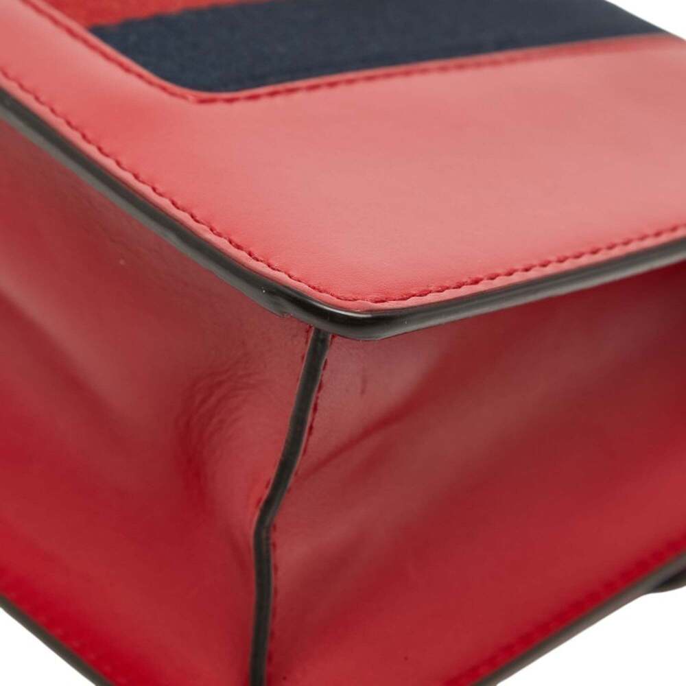 GUCCI Red Leather Sylvie Shoulder Bag - Picture 7 of 12